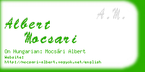 albert mocsari business card